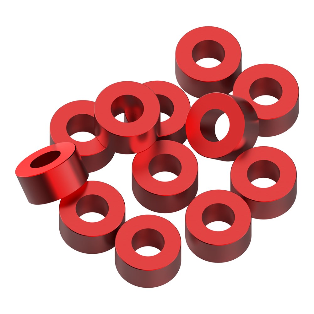 1up Racing Precision Aluminum Shims - 3x6x3mm - Red