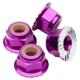 1up Racing Premium Aluminum Locknuts M4 Flanged & Serrated - Purple