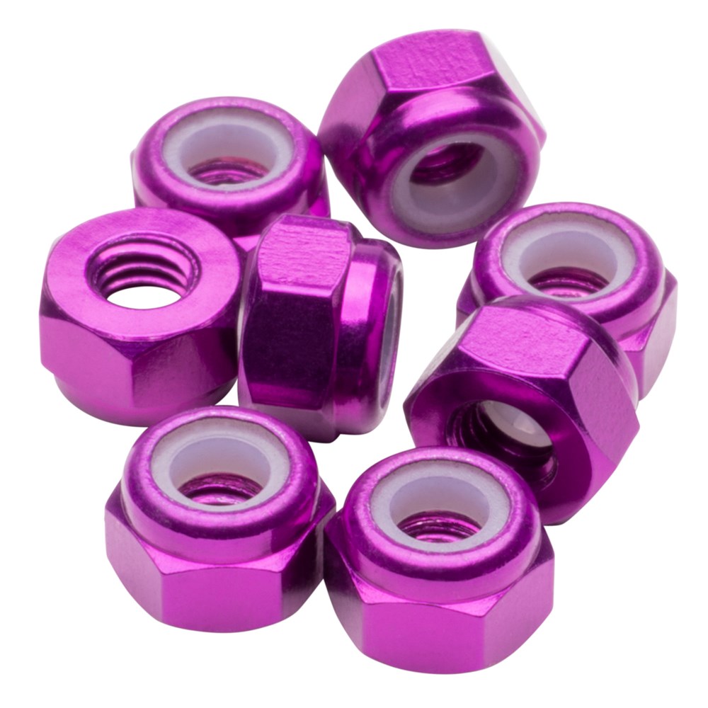1up Racing Premium Aluminum Locknuts M3 - Purple
