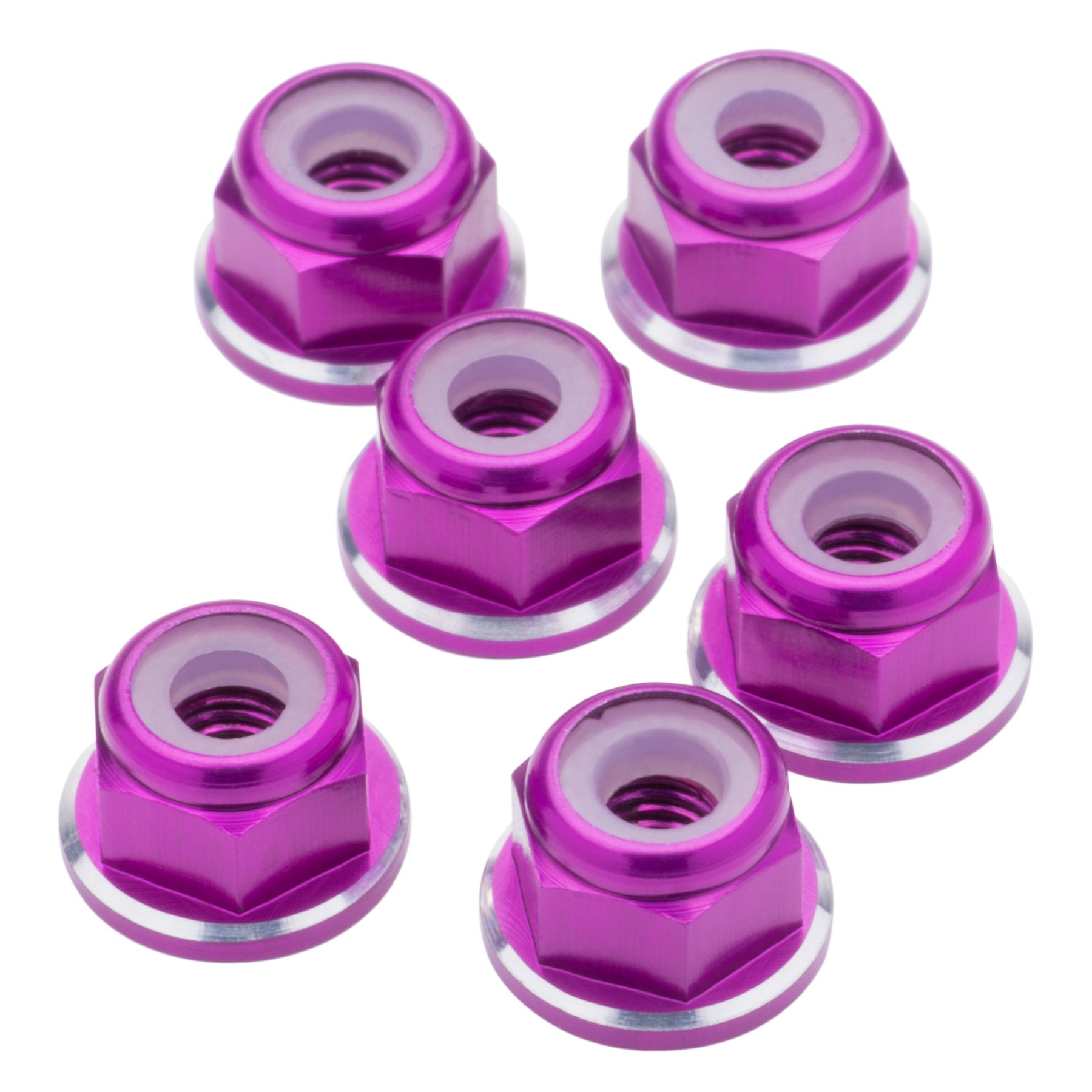 1up Racing 7075 Aluminum Flanged Locknuts - Shine Series - M3