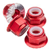 1up Racing Premium Aluminum Locknuts M4 Flanged & Serrated - Red