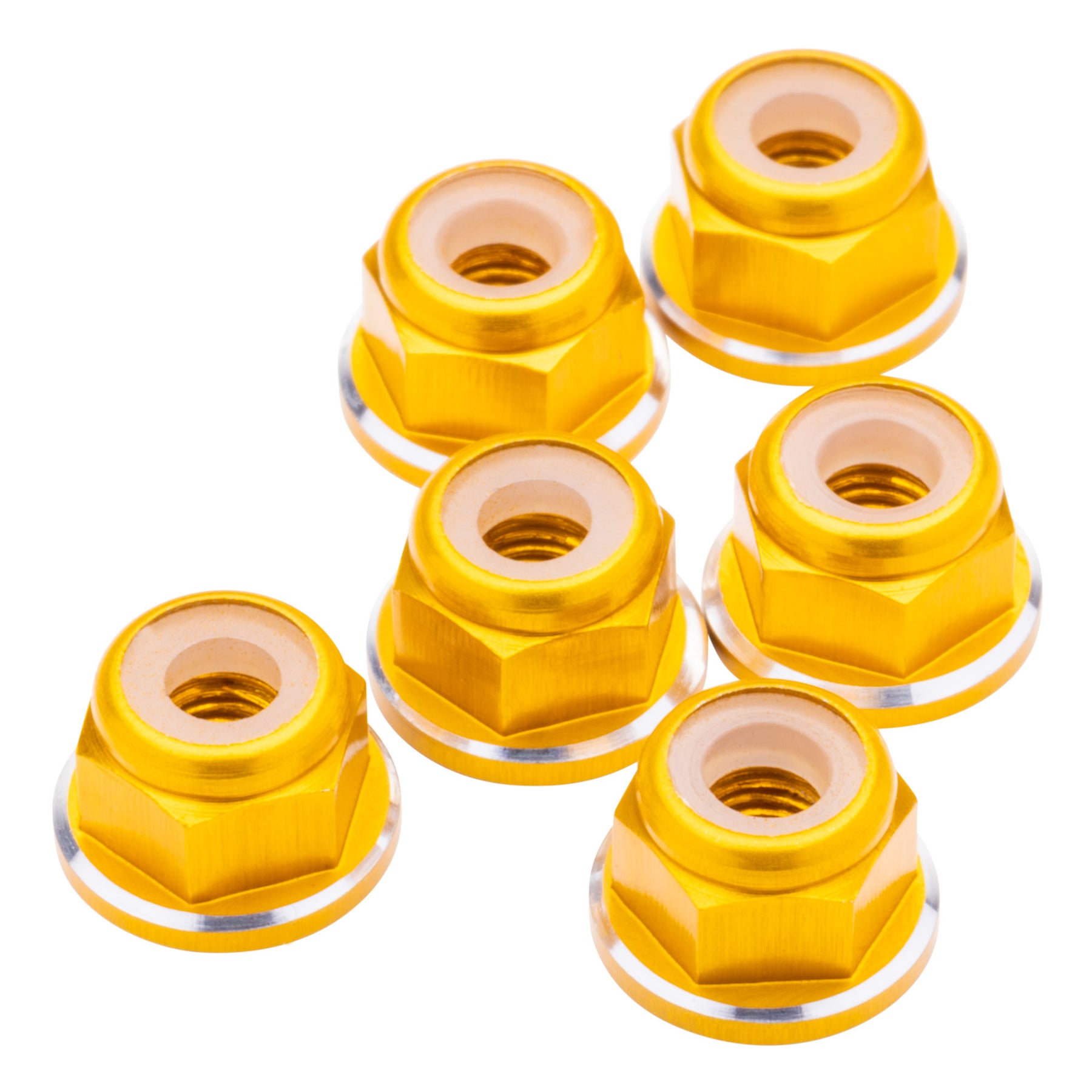 1up Racing 7075 Aluminum Flanged Locknuts - Shine Series - M3