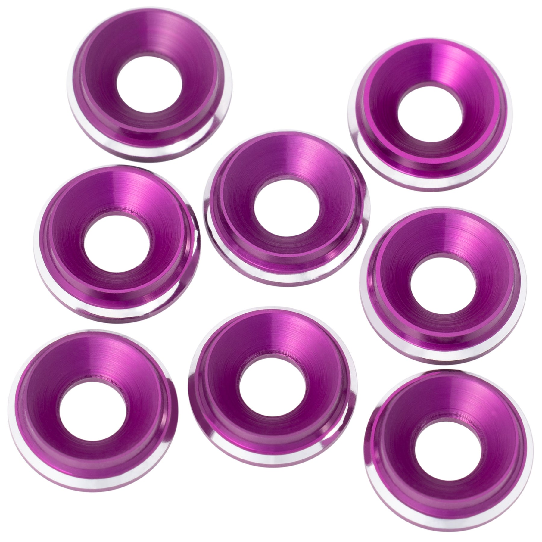 1up Racing 7075 LowPro Countersunk Washers - M3 w/ Shine Chamfer