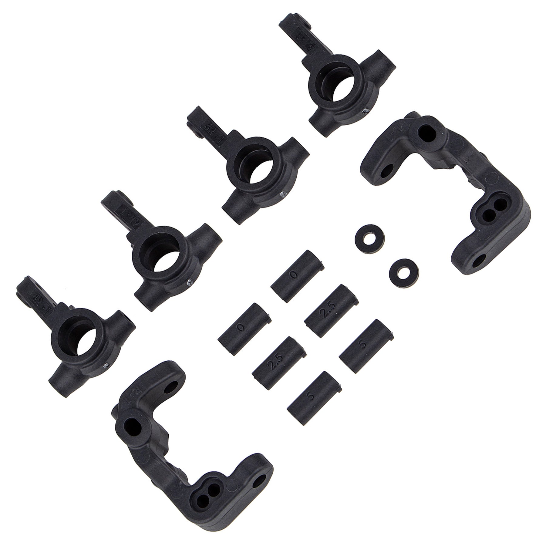 Team Associated B6.4 -1mm Caster and Steering Block Set - Carbon